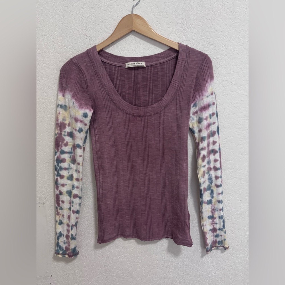 Free people big sur long sleeve tie dye top